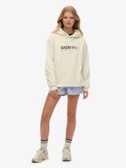 Superdry White Oversized Utility Sport Hoodie - Image 3 of 5