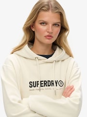 Superdry White Oversized Utility Sport Hoodie - Image 4 of 5