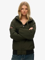 Superdry Green Oversized Nylon Harrington Jacket - Image 1 of 8