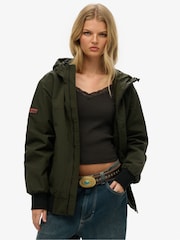 Superdry Green Oversized Nylon Harrington Jacket - Image 4 of 8