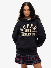 Superdry Blue Oversized Vintage Athletic 100% Cottton Hoodie - Image 1 of 7