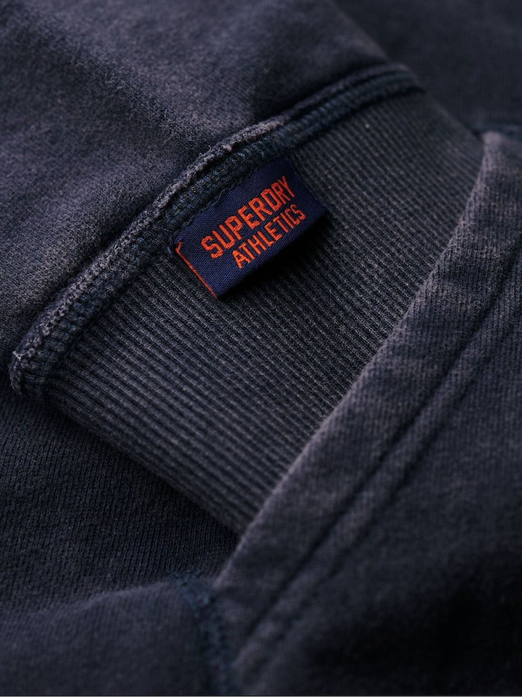 Superdry Blue Oversized Vintage Athletic 100% Cottton Hoodie - Image 6 of 7