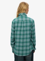 Superdry Blue Oversized 100% Cotton Vintage Check Shirt - Image 2 of 7