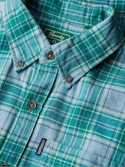 Superdry Blue Oversized 100% Cotton Vintage Check Shirt - Image 6 of 7