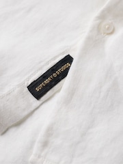 Superdry White Oversized Casual 100% Cotton Long Sleeve Shirt - Image 7 of 7