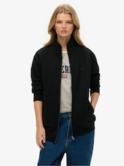 Superdry Black Oversized Essential Logo Track Jacket - Image 1 of 6