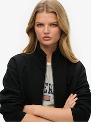 Superdry Black Oversized Essential Logo Track Jacket - Image 4 of 6