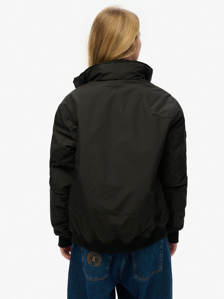Superdry Black Oversized 100% Cotton City Harrington Jacket - Image 2 of 6