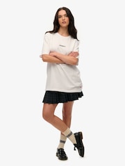 Superdry White Oversized Micro Logo 100% Cotton T-Shirt - Image 1 of 3