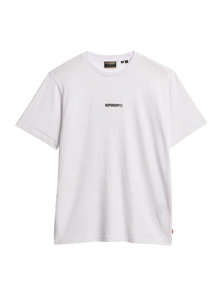 Superdry White Oversized Micro Logo 100% Cotton T-Shirt - Image 2 of 3