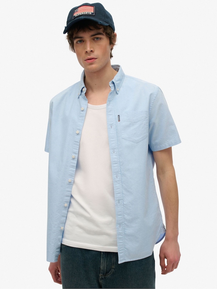 Superdry 100% Cotton Oxford Short Sleeve Shirt - Imagen 1 de 4