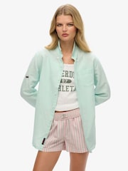 Superdry Blue Oversized Studios Button Down Shirt - Image 1 of 6