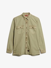 Superdry Green Oversized Military Long Sleeve 100% Cotton Shirt - Image 5 of 6