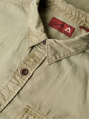 Superdry Green Oversized Military Long Sleeve 100% Cotton Shirt - Image 6 of 6