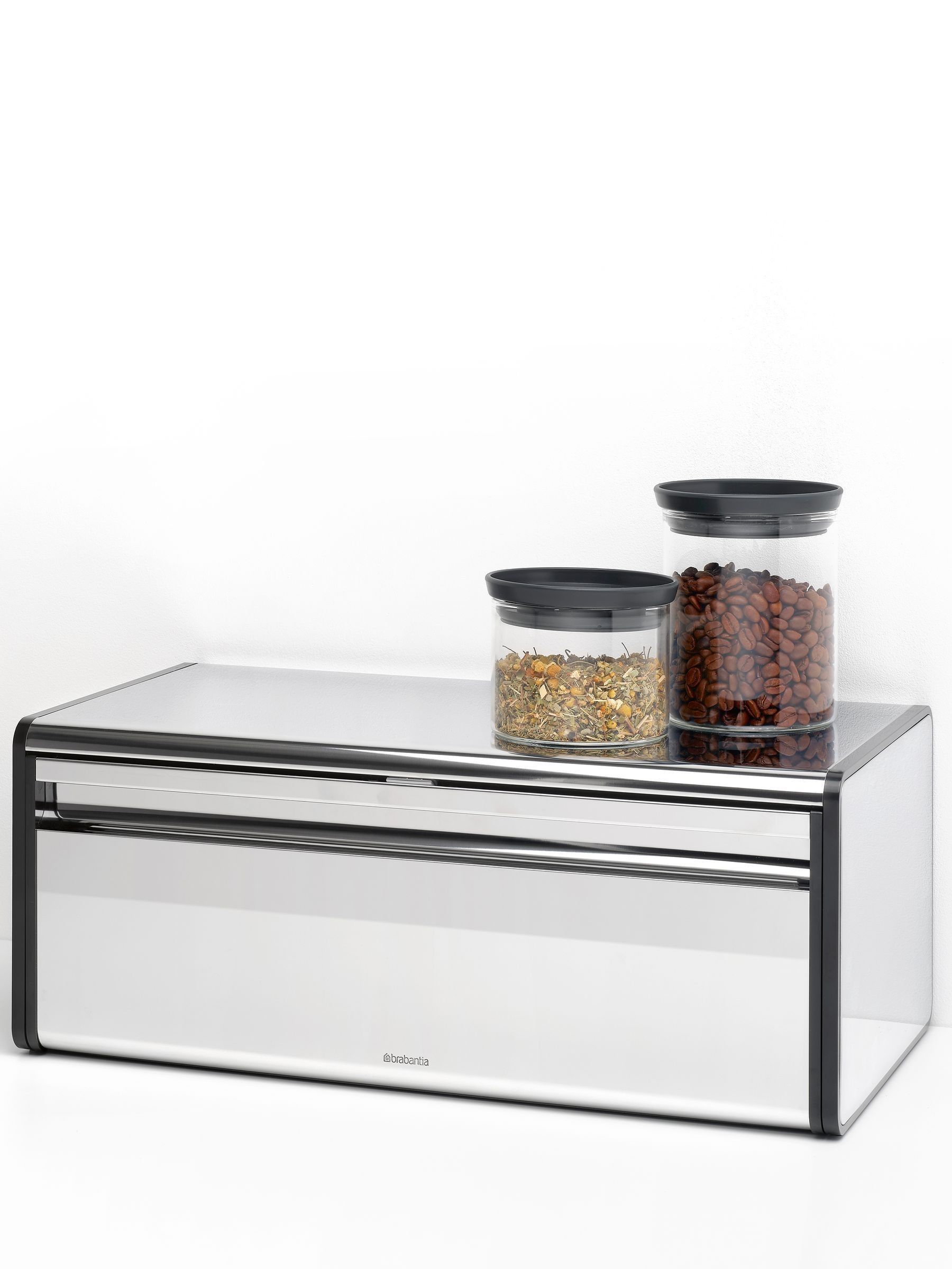 Brabantia Fall Front Bread Bin – Large Countertop Storage Box for Bread, Bagels, Rolls – Space-Saving Design with Flat Top – Brilliant Steel - Image 4