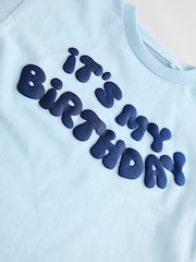 Blue Birthday Short Sleeve Graphic Print T-Shirt (3mths-7yrs) - Image 3 of 4