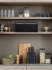 Brabantia Black Fall Front Bread Bin - Image 1 of 6