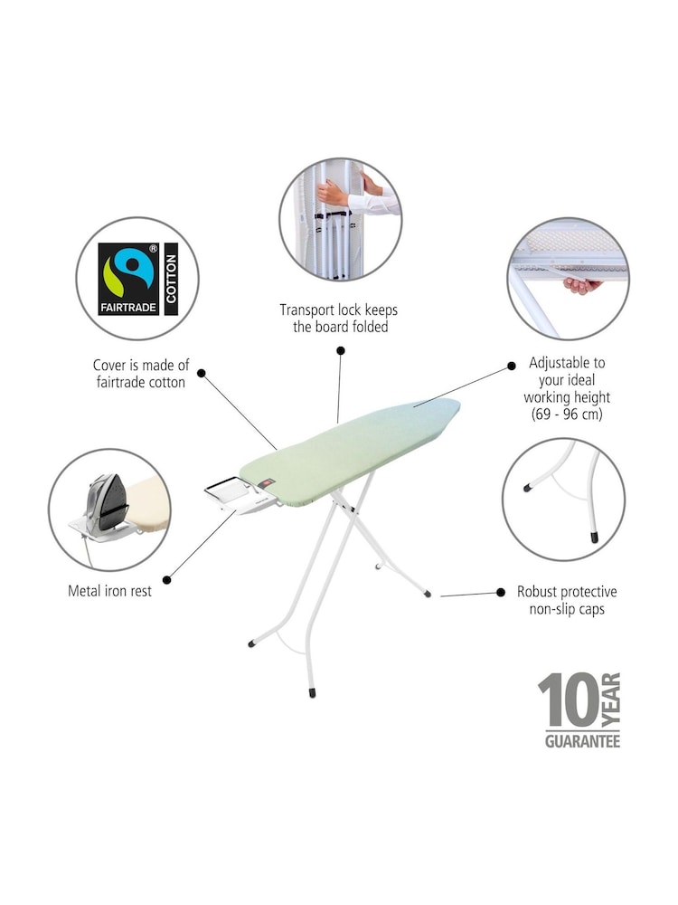 Brabantia Soothing Sea Ironing Board Size B with Steam Iron Rest - Image 2 of 5 Brabantia Soothing Sea Ironing Board Size B with Steam Iron Rest - Image 2 of 5