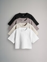 The Set Neutral/Black 4 Pack Heavy Weight Skater T-Shirts - Image 2 of 7