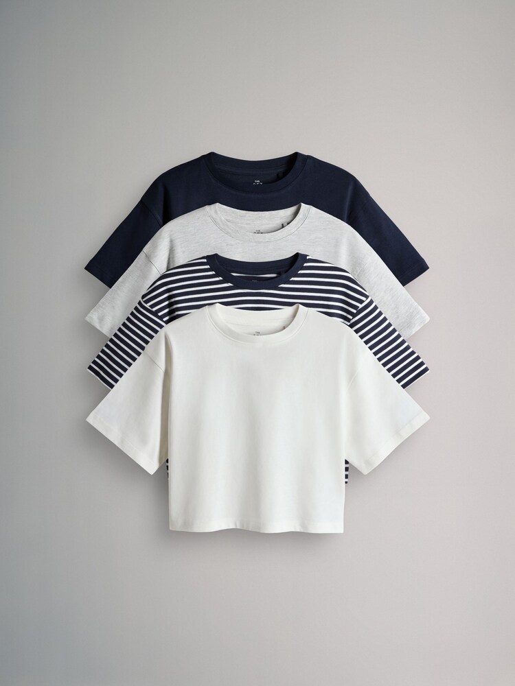 The Set Blue/Grey 4 Pack Heavy Weight Skater T-Shirts - Image 1 of 7