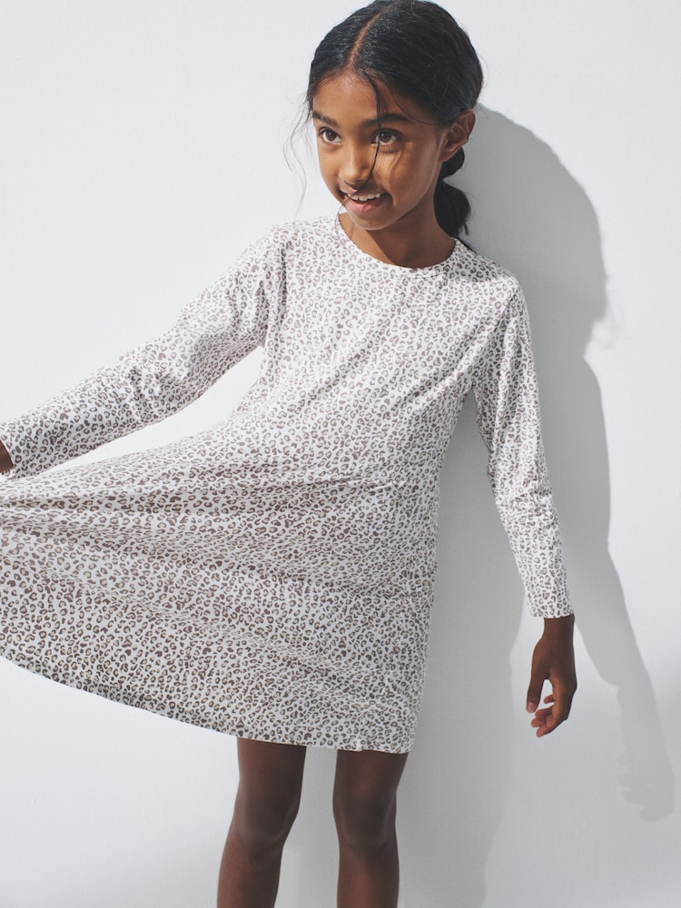 Buy The Set 3 Pack Long Sleeve Skater Cotton Dresses Black/Brown/Grey Marl  from Next Republic of Moldova