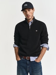 GANT Black 100% Cotton Half Zip Jumper - Image 1 of 5