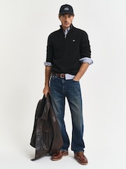 GANT Black 100% Cotton Half Zip Jumper - Image 2 of 5