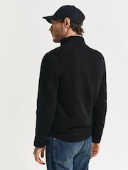 GANT Black 100% Cotton Half Zip Jumper - Image 3 of 5