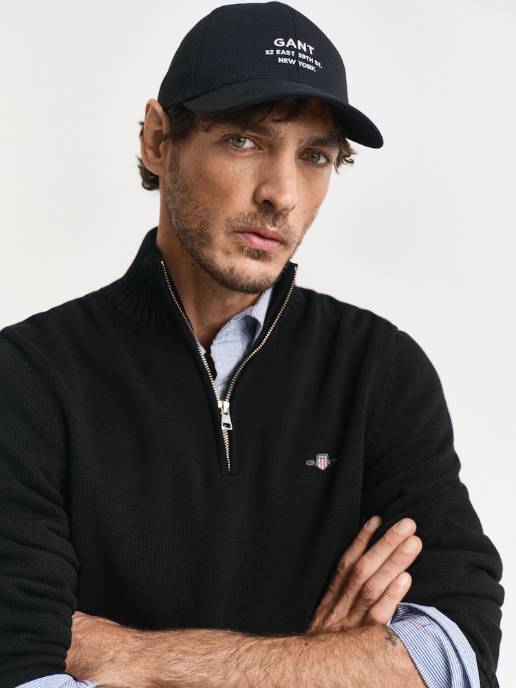 GANT Black Casual 100% Cotton Quarter Zip Jumper - Image 4 of 4