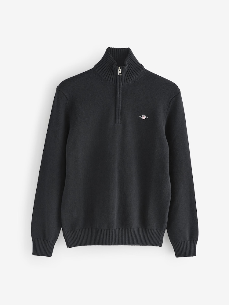 GANT Black 100% Cotton Half Zip Jumper - Image 5 of 5