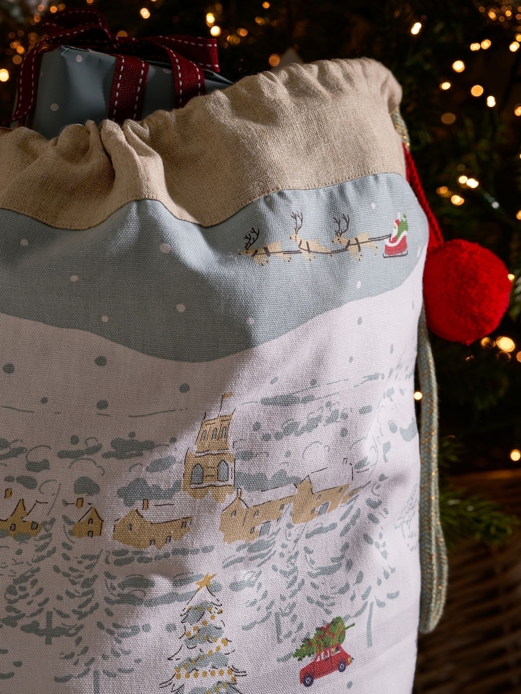 Sophie Allport Off White Home for Christmas Sack Decoration - Image 2 of 3 Sophie Allport Off White Home for Christmas Sack Decoration - Image 2 of 3