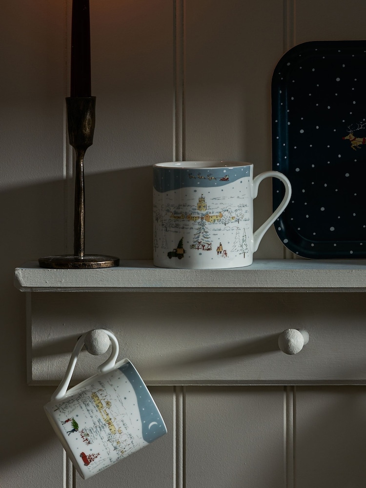 Sophie Allport White Home for Christmas Scene Mug - Image 1 of 3