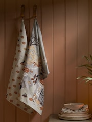 Sophie Allport Natural Trick or Treat Scene Tea Towel - Image 1 of 3