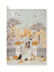 Sophie Allport Natural Trick or Treat Scene Tea Towel - Image 3 of 3