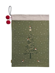 Sophie Allport Forest Green Robin Christmas Sack Decoration - Image 2 of 2