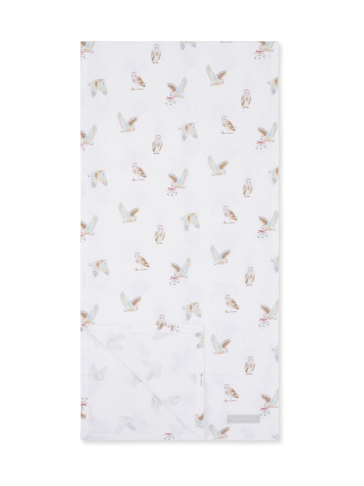 Sophie Allport Off White Snowy Owls Table Runner - Image 3 of 3 Sophie Allport Off White Snowy Owls Table Runner - Image 3 of 3