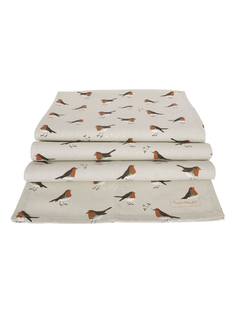 Sophie Allport Natural Robin Neutral Table Runner - Image 2 of 2 Sophie Allport Natural Robin Neutral Table Runner - Image 2 of 2