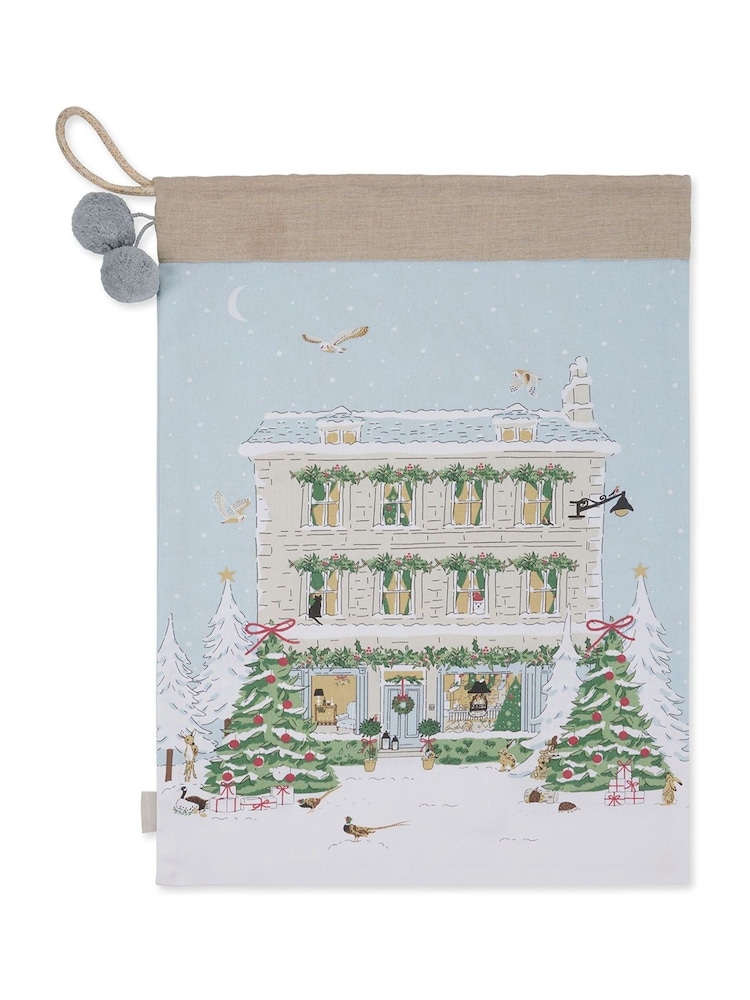 Sophie Allport Pale Blue Christmas House Sack Decoration - Image 3 of 3