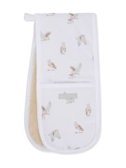 Sophie Allport Off White Snowy Owls Double Oven Gloves - Image 3 of 3