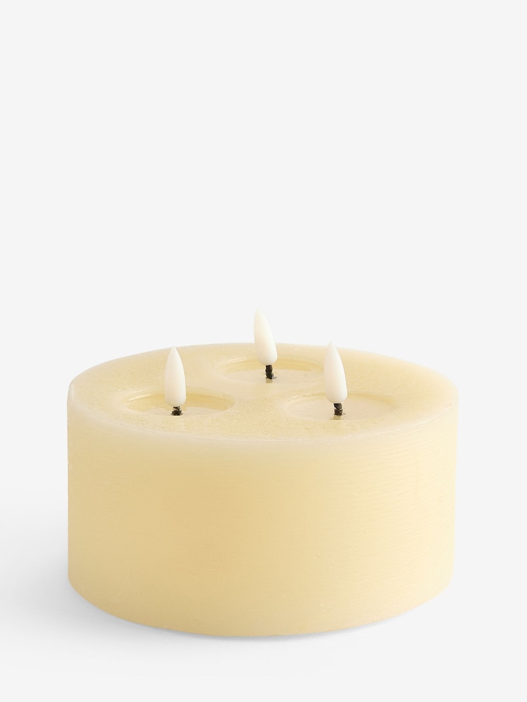 Cream LED 3 Wick Candle - Image 2 of 4