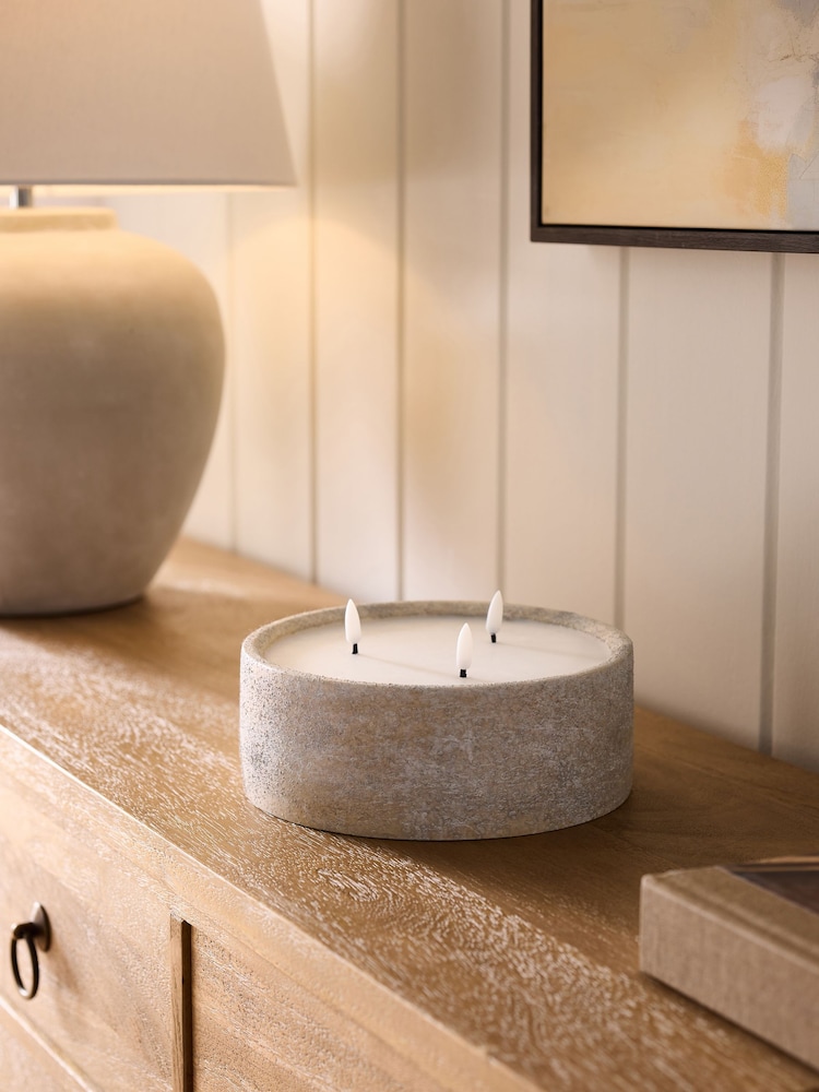 Cream Lydford 3 Wick LED Candle - Image 2 of 4