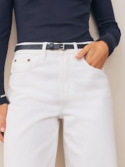 Navy Skinny Leather Belt - Image 2 of 3