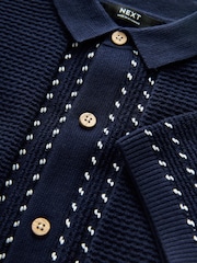 Mornarsko modra - Knitted Polo Shirt (3-16yrs) - Slika 3 iz 4