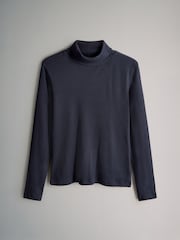 The Set Navy/Berry/Pink/Stripe 4 Pack Ribbed Roll Neck Long Sleeve T-Shirts - Image 5 of 7