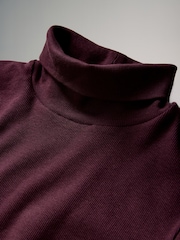 The Set Navy/Berry/Pink/Stripe 4 Pack Ribbed Roll Neck Long Sleeve T-Shirts - Image 6 of 7