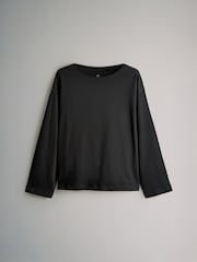 The Set Black/Stripe/Khaki 3 Pack Boat Neck Heavyweight T-Shirts - Image 4 of 6