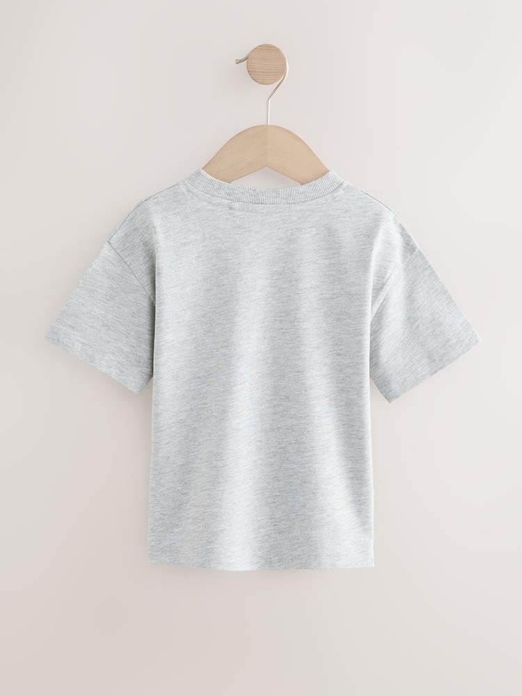 Grey Marl Blue Digger Short Sleeve Transport T-Shirt (3mths-7yrs) - Image 2 of 4