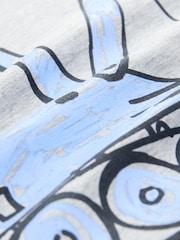 Grey Marl Blue Digger Short Sleeve Transport T-Shirt (3mths-7yrs) - Image 3 of 4