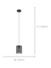 Eglo Black Colomera Steel and Glass Modern Minimalist Pendant - Image 5 of 6