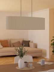 Eglo Black Febres Fabric and Steel Shade Pendant Ceiling Light - Image 2 of 6